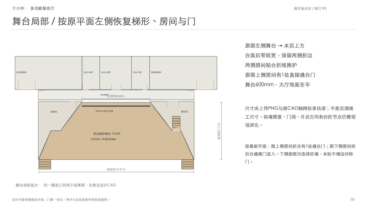 原平面左侧舞台的局部核对图